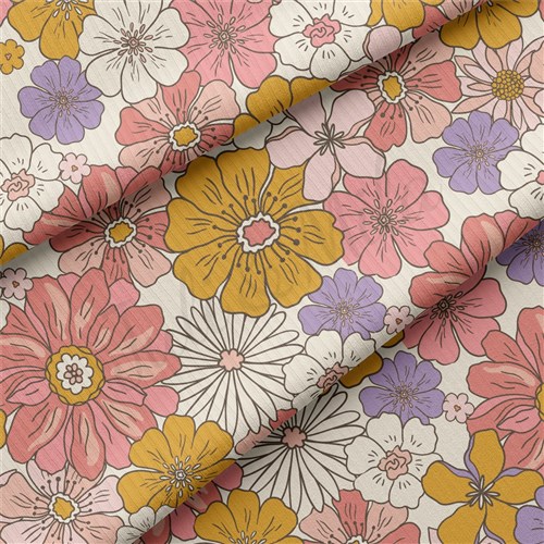 Floral Rib Knit Fabric, RBK2196 & Get a Free $89.99 Embroidery Bundle