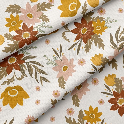 Floral Rib Knit Fabric, RBK2176 & Get a Free $89.99 Embroidery Bundle