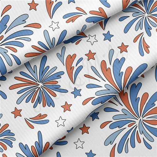 4th of July Patriotic Rib Knit Fabric, RBK2178 & Get a Free $89.99 Embroidery Bundle