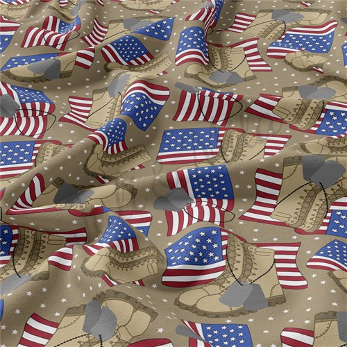 4th of July Patriotic Double Brushed Polyester Fabric Jersey Stretchy Soft Polyester Stretch Fabric