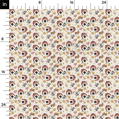 Farm Animals Double Brushed Polyester Fabric Jersey Stretchy Soft Polyester Stretch Fabric