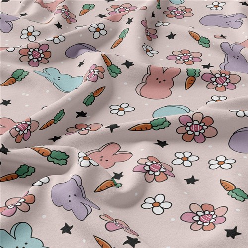 Easter Double Brushed Polyester Fabric Jersey Stretchy Soft Polyester Stretch Fabric