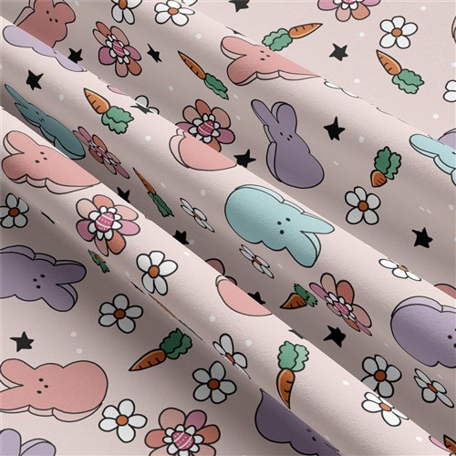 Easter Double Brushed Polyester Fabric Jersey Stretchy Soft Polyester Stretch Fabric