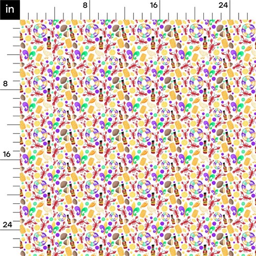 Mardi Gras Double Brushed Polyester Fabric Jersey Stretchy Soft Polyester Stretch Fabric