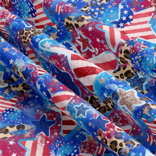 4th of July Patriotic Double Brushed Polyester Fabric Jersey Stretchy Soft Polyester Stretch Fabric