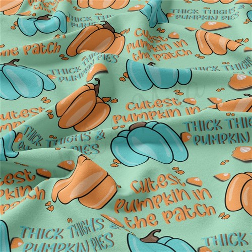 Pumpkin Fall Double Brushed Polyester Fabric Jersey Stretchy Soft Polyester Stretch Fabric