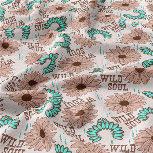 Wild Soul Boho Double Brushed Polyester Fabric Jersey Stretchy Soft Polyester Stretch Fabric