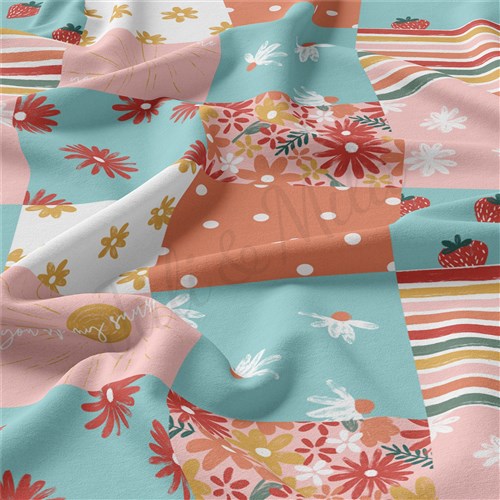 Patchwork Double Brushed Polyester Fabric Jersey Stretchy Soft Polyester Stretch Fabric