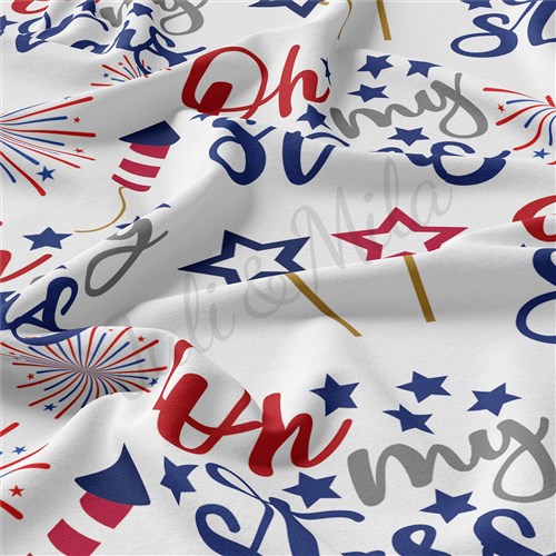 4th of July patrio Double Brushed Polyester Fabric Jersey Stretchy Soft Polyester Stretch Fabric