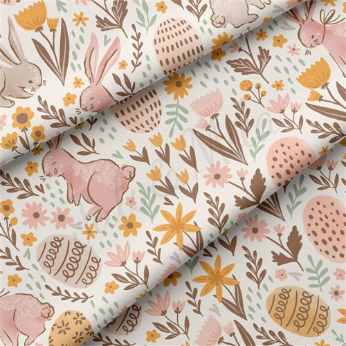 Easter Double Brushed Polyester Fabric Jersey Stretchy Soft Polyester Stretch Fabric