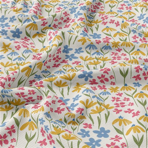 Floral Rib Knit Fabric, RBK2494 & Get a Free $89.99 Embroidery Bundle