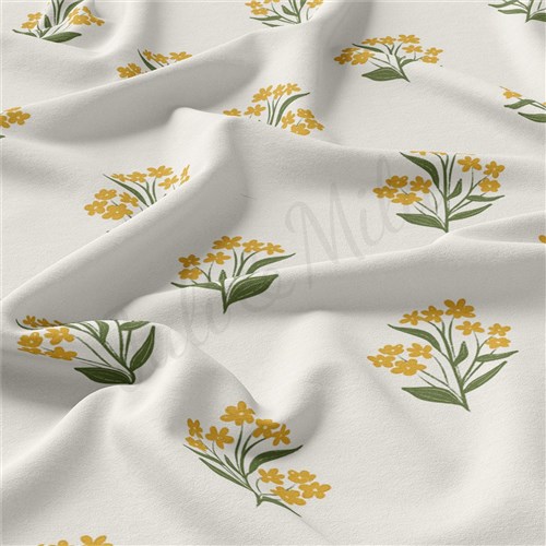 Flowers Floral Double Brushed Polyester Fabric Jersey Stretchy Soft Polyester Stretch Fabric