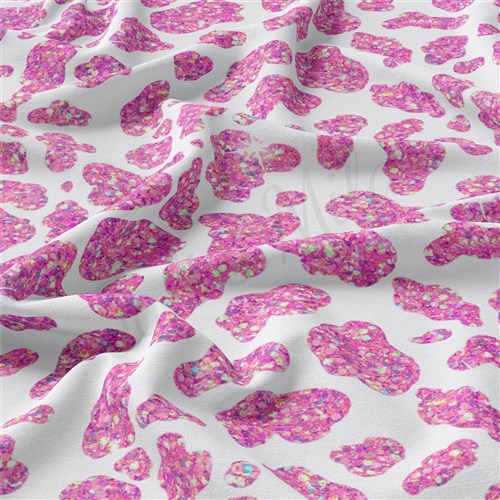 Cow Double Brushed Polyester Fabric Jersey Stretchy Soft Polyester Stretch Fabric