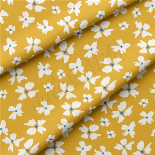 Floral Flowers Double Brushed Polyester Fabric Jersey Stretchy Soft Polyester Stretch Fabric