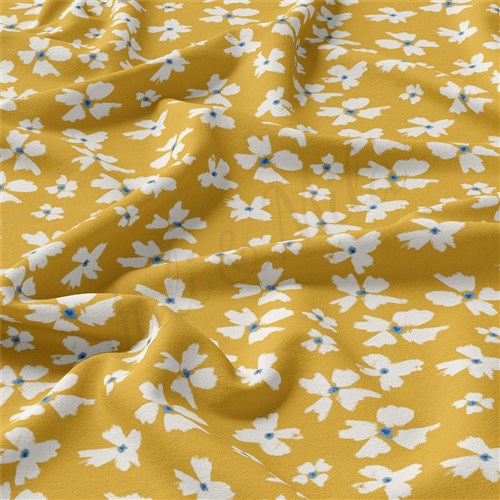 Floral Flowers Double Brushed Polyester Fabric Jersey Stretchy Soft Polyester Stretch Fabric
