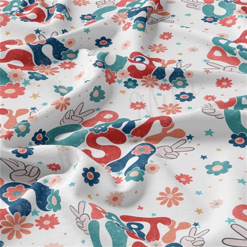 4th of July Patriotic Double Brushed Polyester Fabric Jersey Stretchy Soft Polyester Stretch Fabric