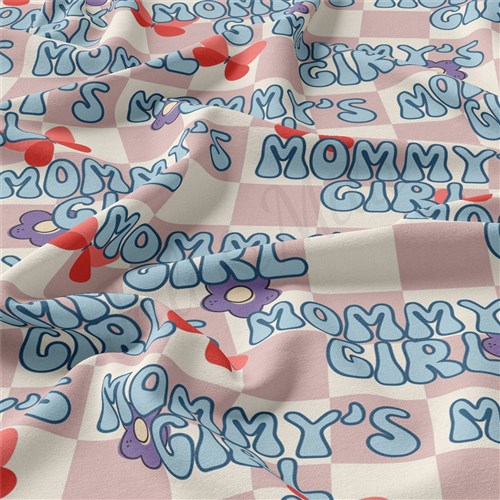 Mommy's Girl Double Brushed Polyester Fabric Jersey Stretchy Soft Polyester Stretch Fabric