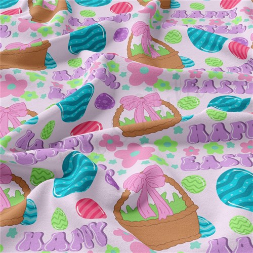 Easter Double Brushed Polyester Fabric Jersey Stretchy Soft Polyester Stretch Fabric