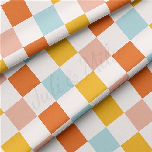 Check Double Brushed Polyester Fabric Jersey Stretchy Soft Polyester Stretch Fabric