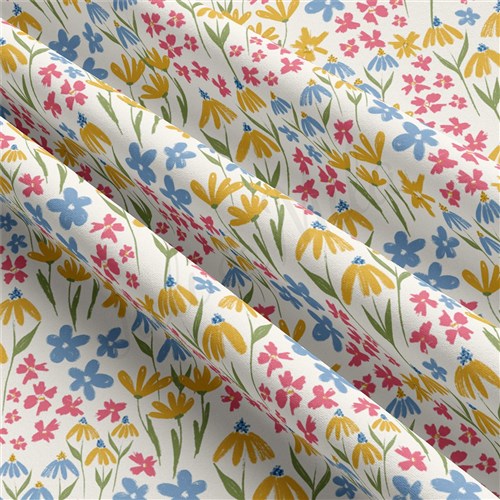 Floral Flowers Double Brushed Polyester Fabric Jersey Stretchy Soft Polyester Stretch Fabric