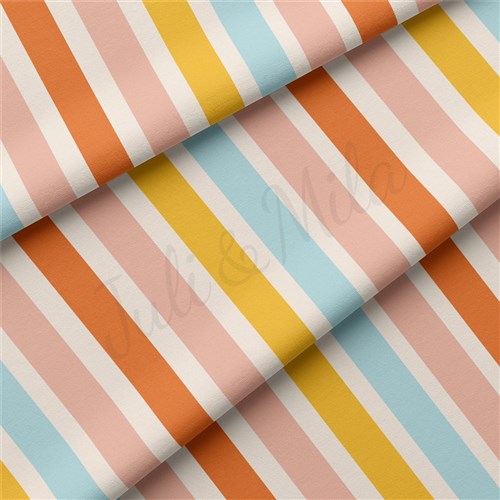 Stripes Double Brushed Polyester Fabric Jersey Stretchy Soft Polyester Stretch Fabric