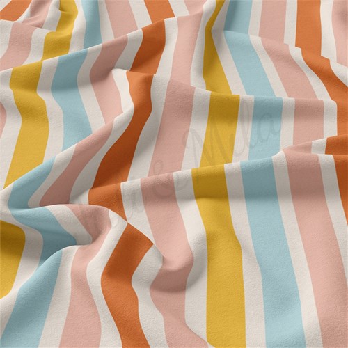 Stripes Double Brushed Polyester Fabric Jersey Stretchy Soft Polyester Stretch Fabric