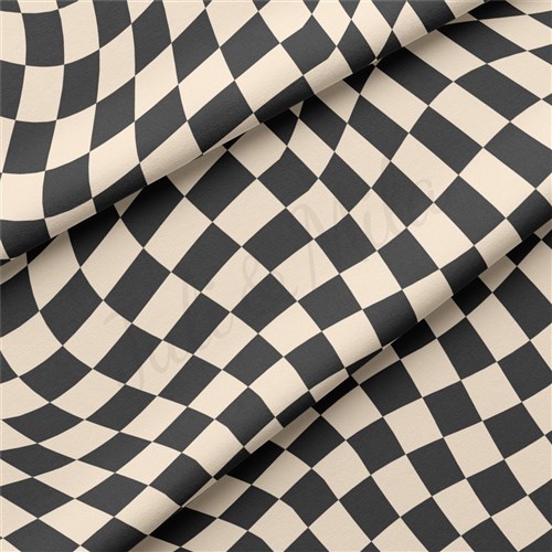 Check Double Brushed Polyester Fabric Jersey Stretchy Soft Polyester Stretch Fabric