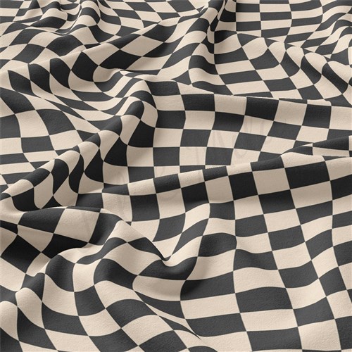 Check Double Brushed Polyester Fabric Jersey Stretchy Soft Polyester Stretch Fabric