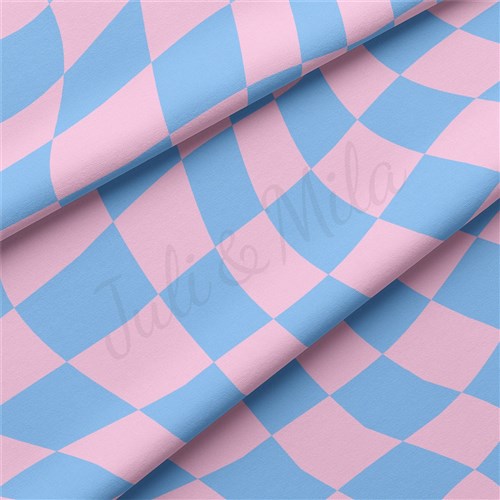 Check Double Brushed Polyester Fabric Jersey Stretchy Soft Polyester Stretch Fabric