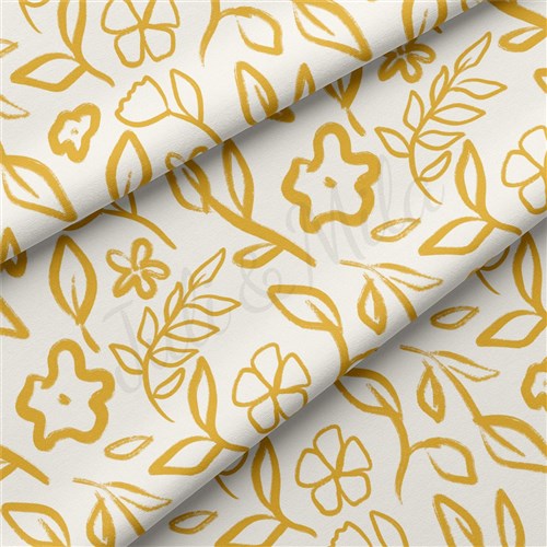 Floral Flowers Double Brushed Polyester Fabric Jersey Stretchy Soft Polyester Stretch Fabric