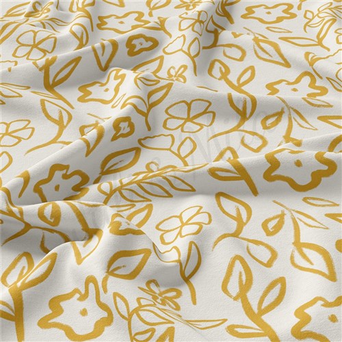 Floral Flowers Double Brushed Polyester Fabric Jersey Stretchy Soft Polyester Stretch Fabric