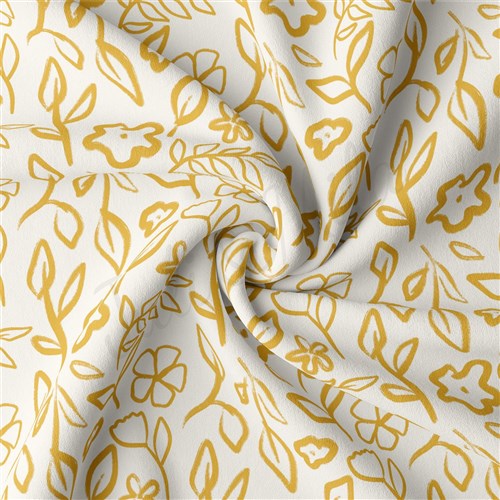 Floral Flowers Double Brushed Polyester Fabric Jersey Stretchy Soft Polyester Stretch Fabric