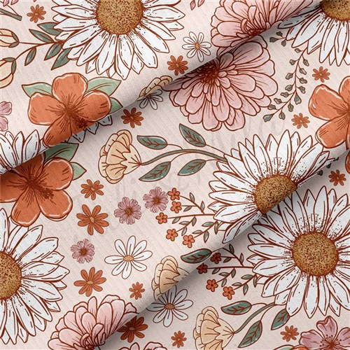 Floral Rib Knit Fabric, RBK1575 & Get a Free $89.99 Embroidery Bundle
