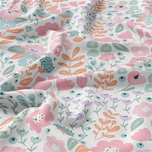 Floral Double Brushed Polyester Fabric Jersey Stretchy Soft Polyester Stretch Fabric