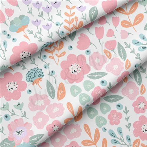 Floral Double Brushed Polyester Fabric Jersey Stretchy Soft Polyester Stretch Fabric