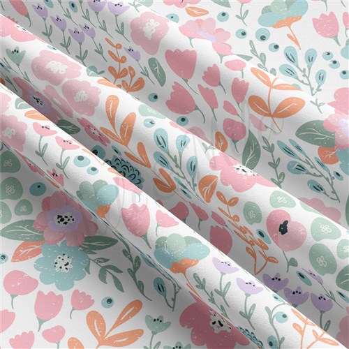 Floral Double Brushed Polyester Fabric Jersey Stretchy Soft Polyester Stretch Fabric