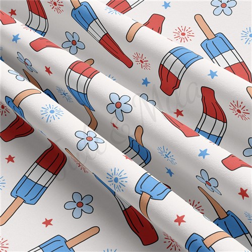 4th of July Patriotic Double Brushed Polyester Fabric Jersey Stretchy Soft Polyester Stretch Fabric