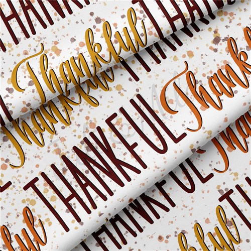 Thankful Thanksgiving Double Brushed Polyester Fabric Jersey Stretchy Soft Polyester Stretch Fabric