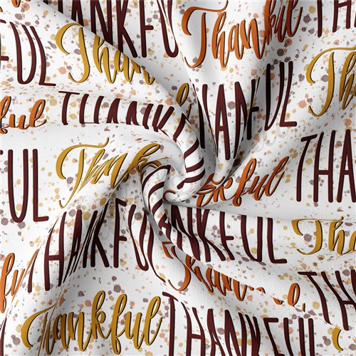 Thankful Thanksgiving Double Brushed Polyester Fabric Jersey Stretchy Soft Polyester Stretch Fabric