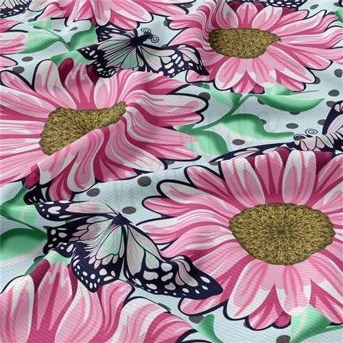 Floral Rib Knit Fabric, RBK1567 & Get a Free $89.99 Embroidery Bundle