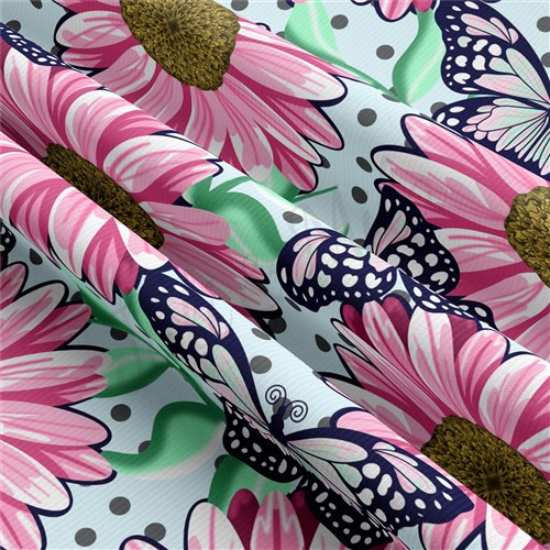 Floral Rib Knit Fabric, RBK1567 & Get a Free $89.99 Embroidery Bundle