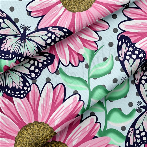 Floral Rib Knit Fabric, RBK1567 & Get a Free $89.99 Embroidery Bundle