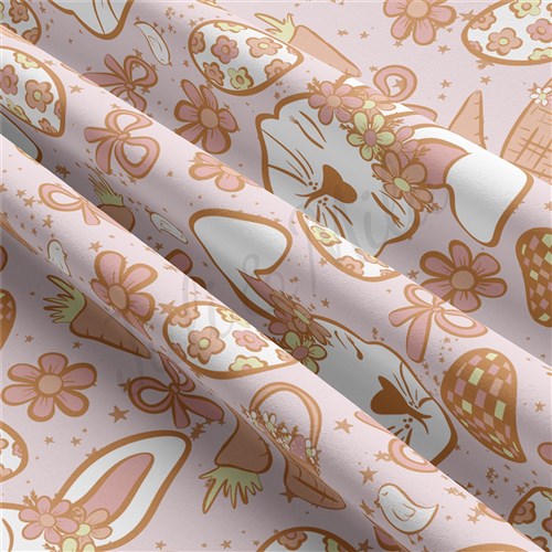 Easter Double Brushed Polyester Fabric Jersey Stretchy Soft Polyester Stretch Fabric