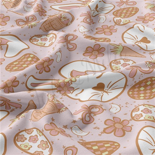 Easter Double Brushed Polyester Fabric Jersey Stretchy Soft Polyester Stretch Fabric