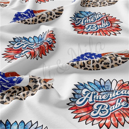 4th of July Patriotic Double Brushed Polyester Fabric Jersey Stretchy Soft Polyester Stretch Fabric
