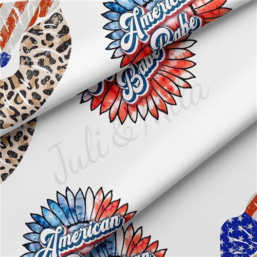 4th of July Patriotic Double Brushed Polyester Fabric Jersey Stretchy Soft Polyester Stretch Fabric