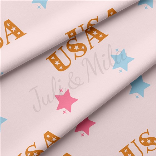 4th of July Patriotic Double Brushed Polyester Fabric Jersey Stretchy Soft Polyester Stretch Fabric