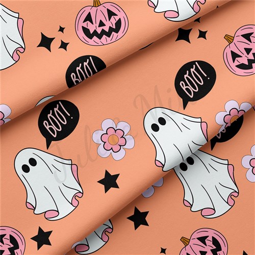 Halloween Ghosts Double Brushed Polyester Fabric Jersey Stretchy Soft Polyester Stretch Fabric