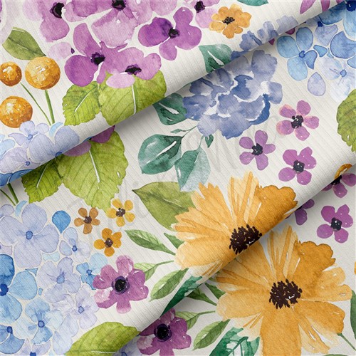 Floral Rib Knit Fabric, RBK1640 & Get a Free $89.99 Embroidery Bundle