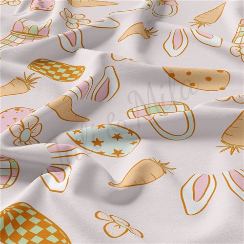 Easter Double Brushed Polyester Fabric Jersey Stretchy Soft Polyester Stretch Fabric